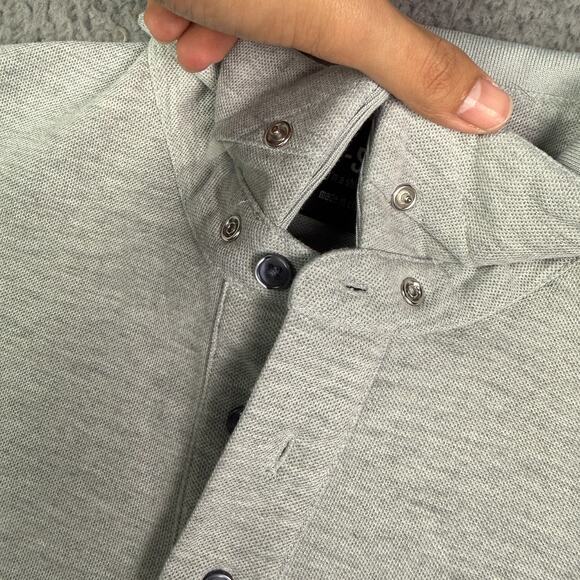 U-510 Polo Shirt Mens Large Gray Pique Mesh Stretch Under 510 Button Down - Picture 3 of 9